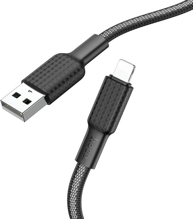 Immagine prodotto Partner Telecom Hoco - Data Cable Jaeger (X69) - USB-A to Lightning, 12W, 2.4A, 1.0m - Black / White (1 m, USB 3.0)