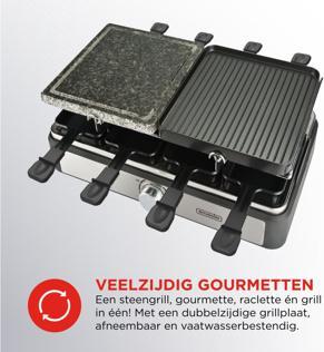 Produktbild Bourgini Gourmette/Raclette/Stone Grill Plus - 8 personen