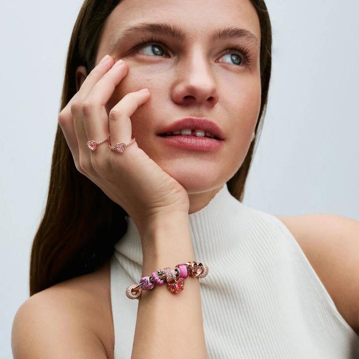 Produktbild Pandora Rosafarbener & Gelber Murano Glas Schmetterling Charm Anhänger (Glas)