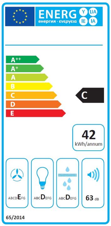 Energy Label Ciarko ZRD Built-in ³/h C (Substructure hood)