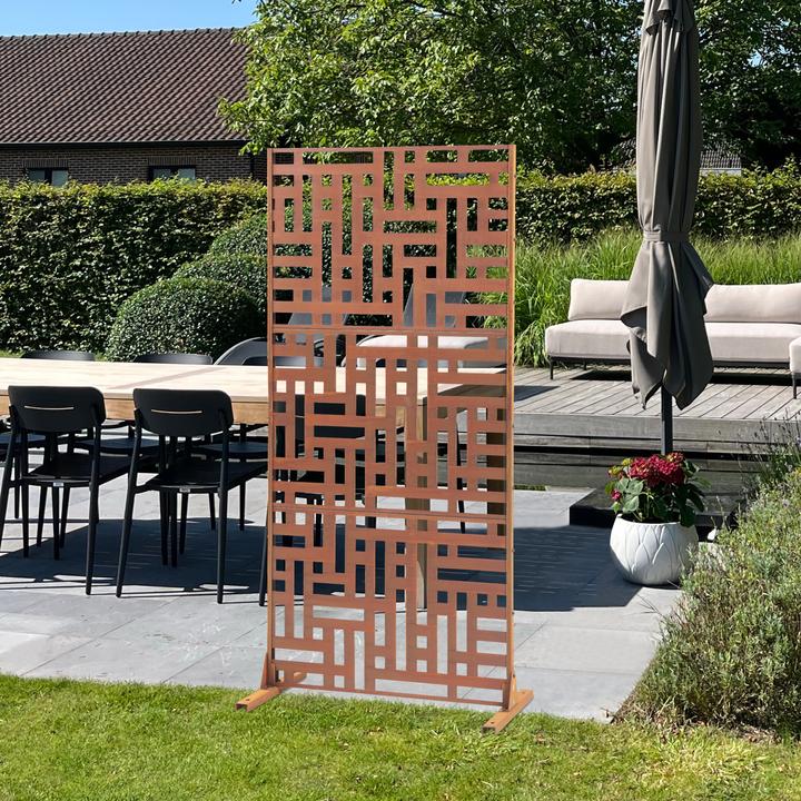 Actual product image Casa.Pro Trennwand Bernalda 180x90 cm Stahl Edelrost (180 x 90 x 40 cm)