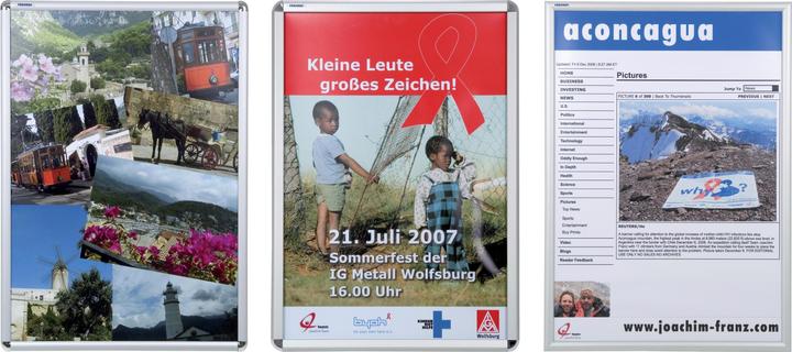 Image du produit Franken Cadre pour poster DIN A1, 32 mm profil du cadre aluminium anodisé argenté cadre à encliqueter (59 x 84 cm)