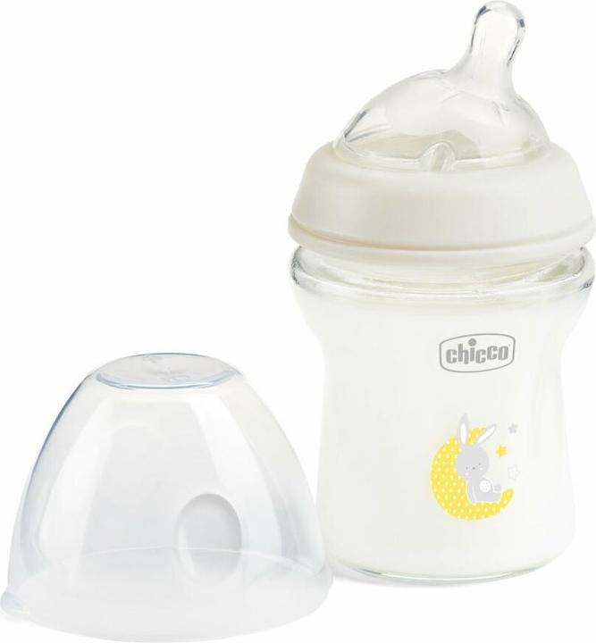 Produktbild Chicco Babyfläschchen NATURAL FEELING Glas Sauger Silikon langsamer Fluss UNI 0m+ (150 ml)