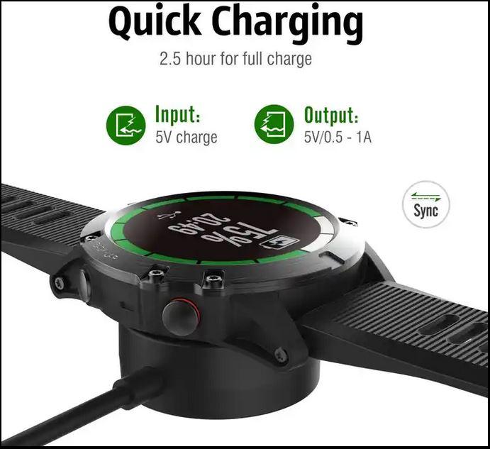 Immagine prodotto PhoneLook Cavo di ricarica per smartwatch Garmin Cavo USB 1M per Forerunner, Fenix, Vivosport, Approach ecc.