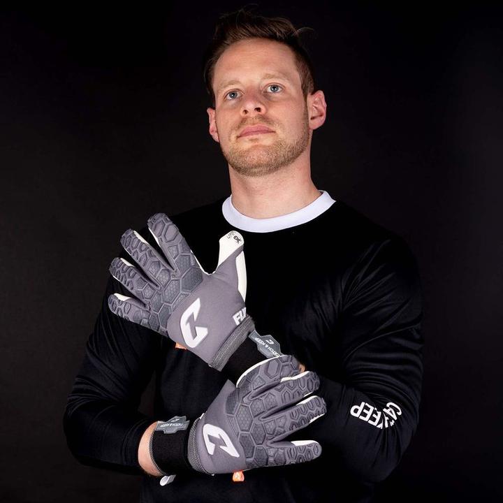 Produktbild Catch & Keep Fussballhandschuhe Fly Grey Soul Gr. 8 Grau Torwart Keeper Goalie Handschuhe (8)