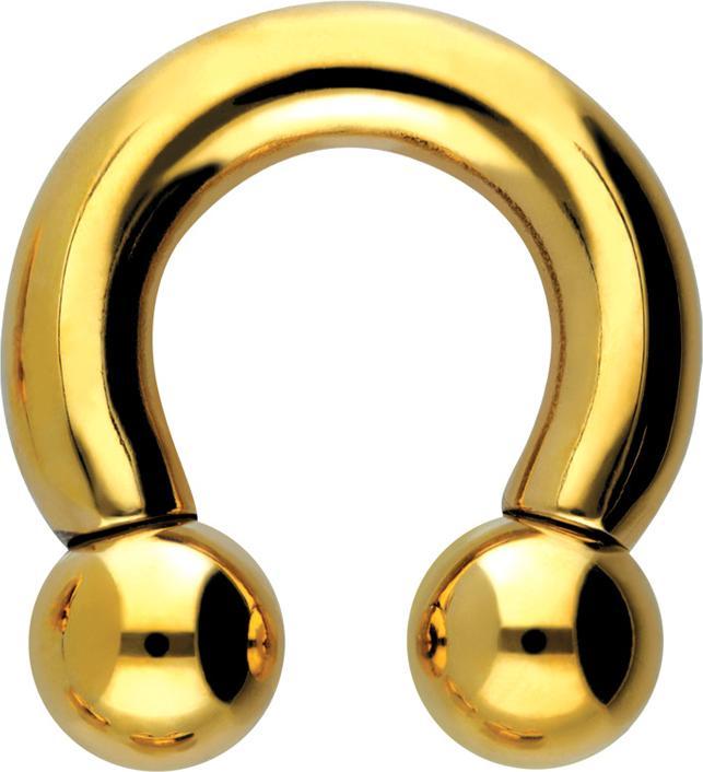 Produktbild Star Piercing Circular Barbell Innengewinde vergoldet mit zwei Kugeln (Titan G23, ohne Messing)