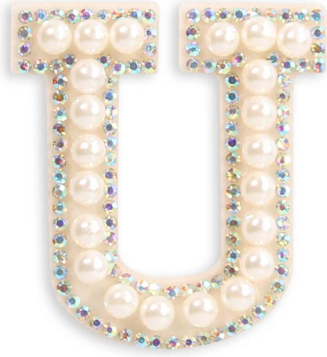 Actual product image PhoneLook Stickers for mobile/tablet/computer 3D Pearls white letter U