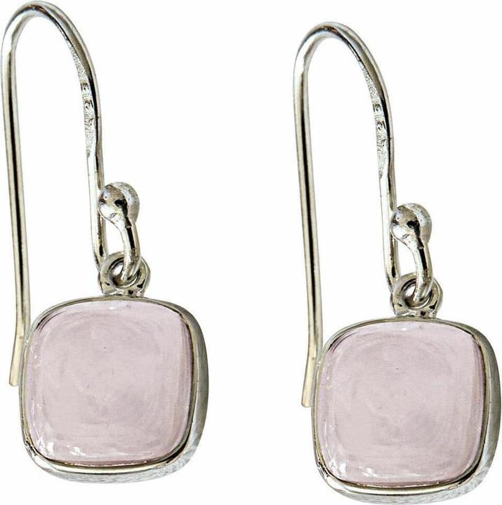 Produktbild Loberon Ohrringe Jasmine silber (Verzierung: Rosenquarz, 925er Sterlingsilber)