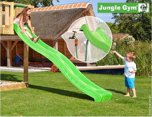 Actual product image Jungle Gym Wave slide long Apple green