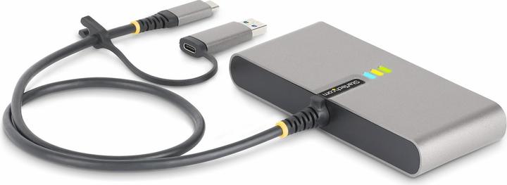 Actual product image StarTech com 2-Port USB-C Hub with Ethernet and RS-232, Attached USB-C to USB-A Dongle, 100W PD Pass (USB-C, 2 Ports)