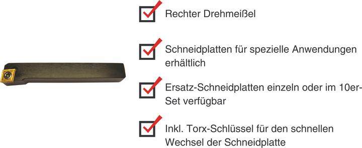 Produktbild Paulimot Drehmeissel mit Schneidplatte 8 x 8 mm SCLCR0808D06