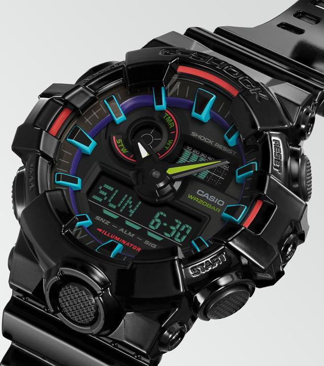 Produktbild Casio GA-700RGB-1AER (Chronograph, Digitaluhr, 53 mm)