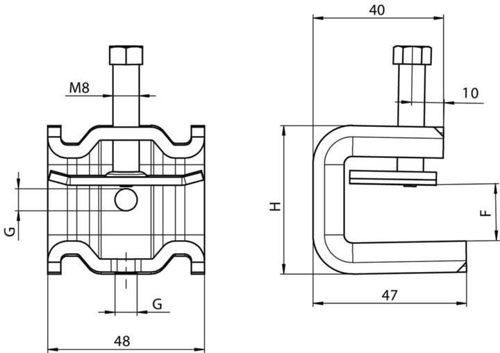 Image du produit OBO Bettermann BETTERMA SSP 6-21 M6 FT Pince à poutrelles modèle lourd 6-21mm, SSP621M6FT (0.03 m)