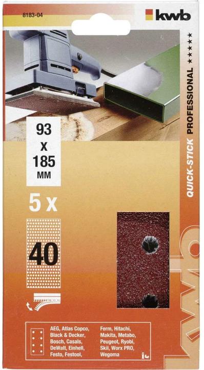 Produktbild kwb Klstr.Korund Gelocht 93X180 K 40 (40)