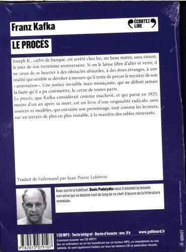 Immagine prodotto Le procès MP3 (Kafka Franz, Francese)