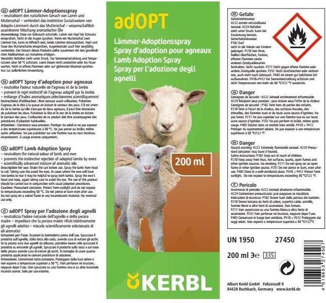 Produktbild Kerbl Lämmer Adoptionsspray 200ml