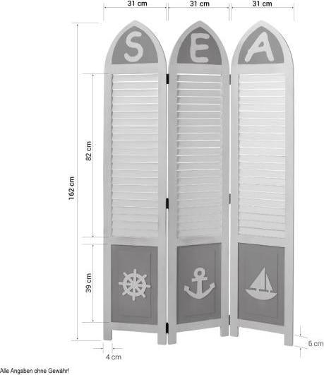 Immagine prodotto Homestyle4u Paravent Room Divider a 3 livelli in legno Parete Spagnola Schermo Privacy Bianco