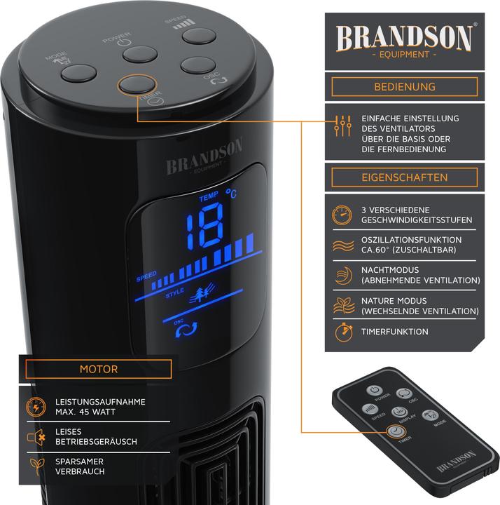 Produktbild Brandson Turmventilator (48 dB)