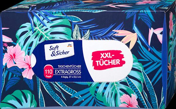Produktbild dm Soft&Sicher Taschentücher Box mit extra grossen Taschentüchern