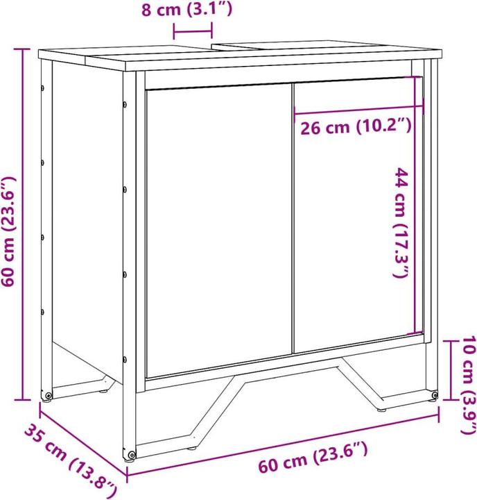 Immagine prodotto VidaXL Unità Vanity (60 x 35 x 60 cm)