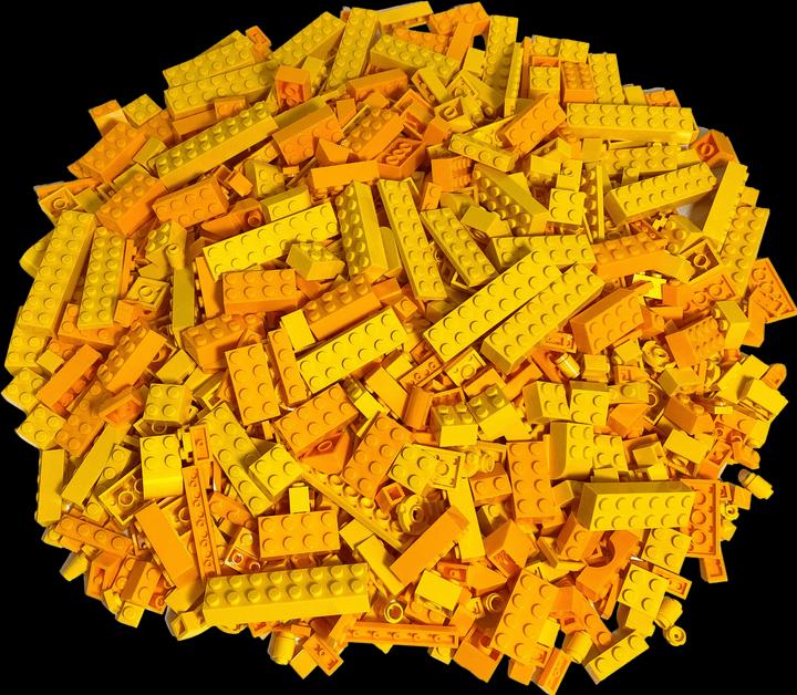 Actual product image LEGO bricks yellow mixed - 100 pieces - Yellow bricks mix - NEW (LEGO Accessories)