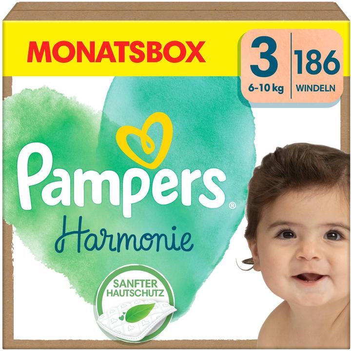 Image du produit Pampers Harmonie (Taille 3, Pack mensuel, 186 pièce(s))
