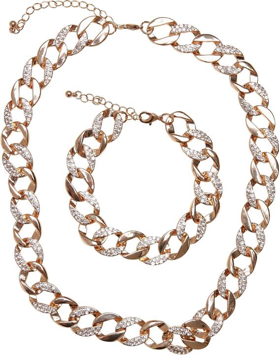 Urban Classics Basic Diamond Necklace And Bracelet Set (100% Zink)