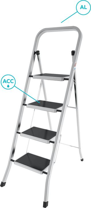 Immagine prodotto Colombo Sgabello Scala FACTOTUM 4 gradini in (Ponteggio, 82 cm)