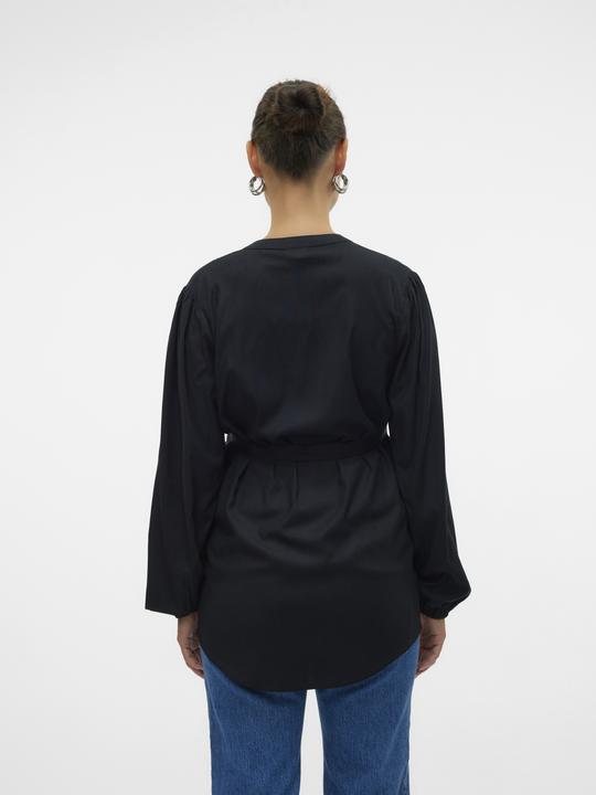 Image du produit Mamalicious Coupe normale Col mandarin Poignets élastiques Top manches ballon Blouse (L)