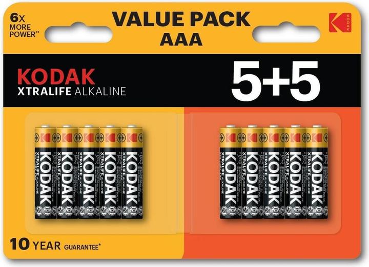 Immagine prodotto Kodak XTRALIFE Batteria alcalina AAA 10 (confezione da 5+5) (10 pz., AAA)