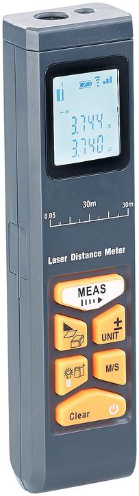 Produktbild AGT Laser-Entfernungsmesser mit LCD & Bluetooth (30 m, 639 nm)