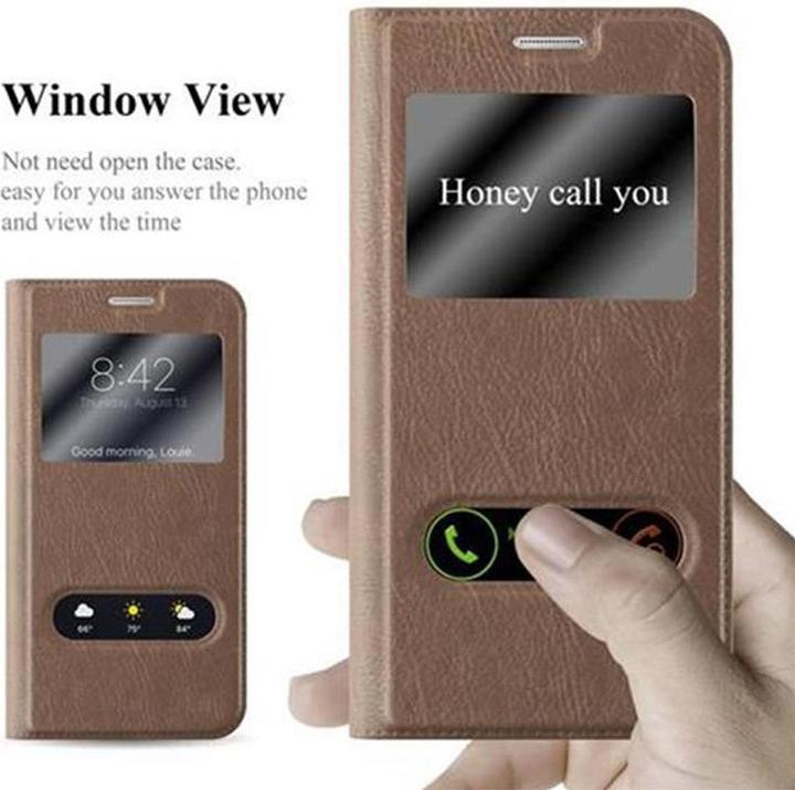 Actual product image Cadorabo Book with View double window cover (Samsung Galaxy S6)