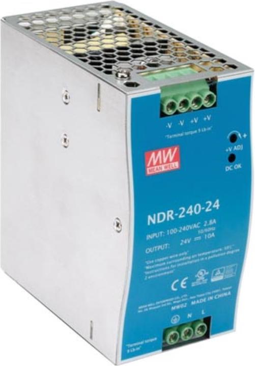 MeanWell NETZTEIL - 1 AUSGANG - 240 W - HUTSCHIENENMONTAGE - 24 V 10 A - FÜR INDUSTRIELLE ANWENDUNG (240 W)