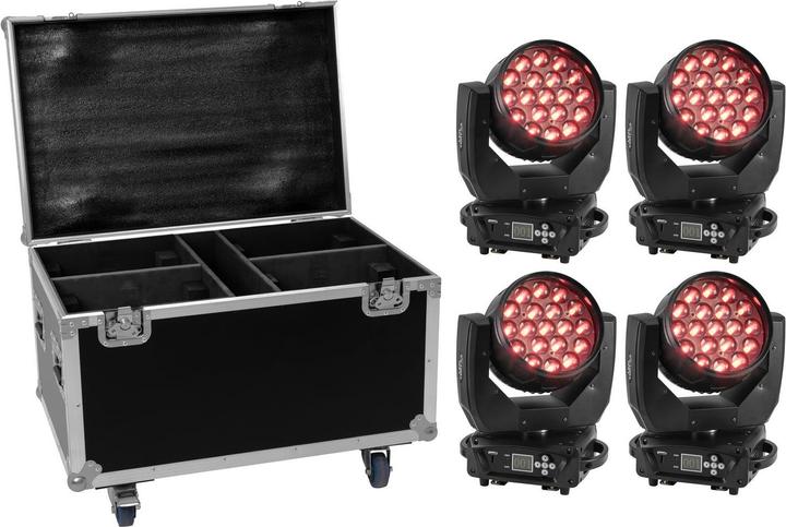 Image du produit Eurolite Kit 4x LED TMH-X4 + étui avec roulettes