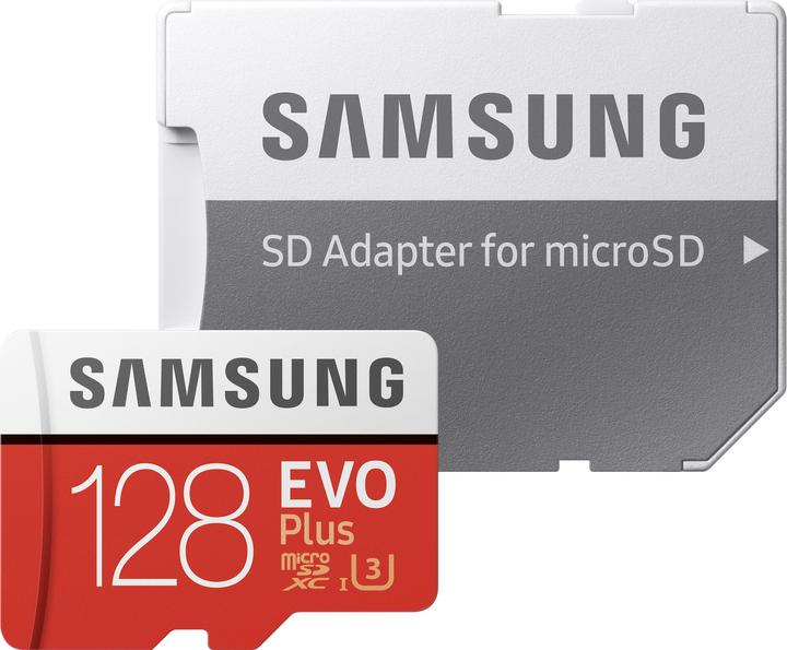 Actual product image Samsung EVO Plus (128 GB, microSDXC, U3, UHS-I)