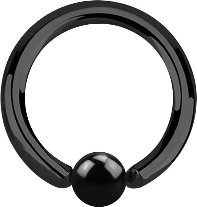 Produktbild Star Piercing Ball Closure Ring schwarz mit Titanium Schicht (Chirurgenstahl 316L, ohne Messing)