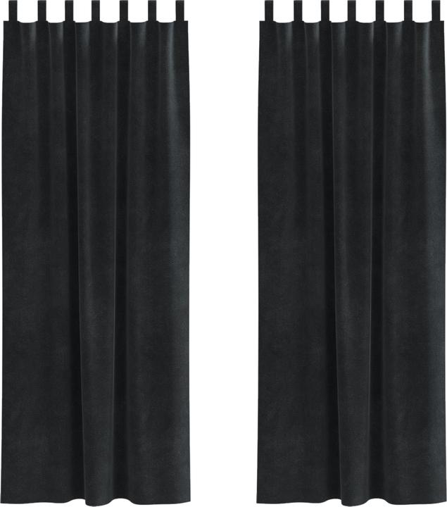VidaXL Verdunkelungsvorhänge mit Schlaufen 2 Stück Schwarzes Samt (140 x 260 cm)