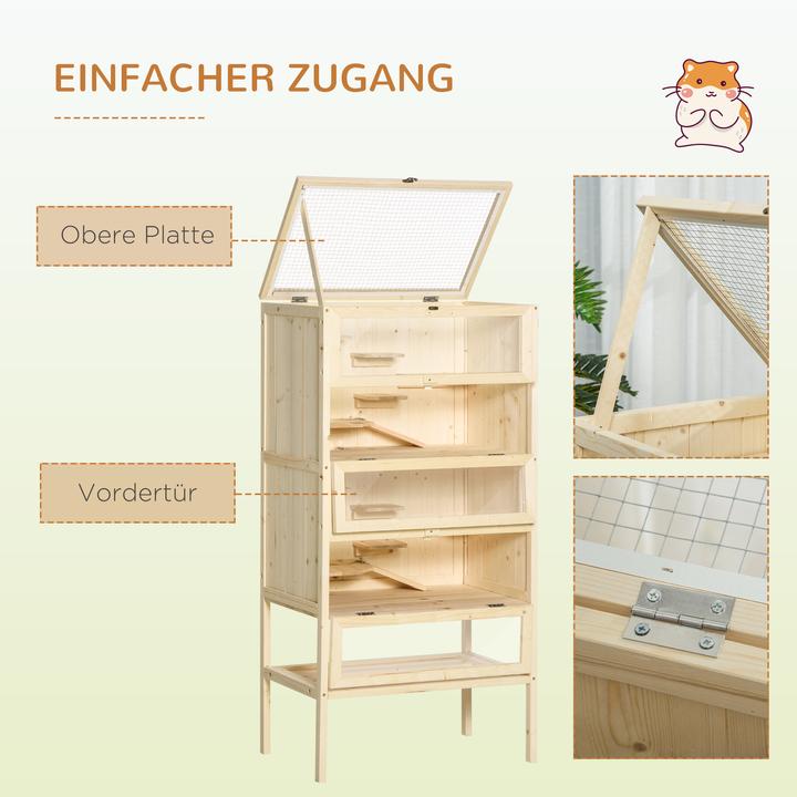 Image du produit PawHut Cage pour rongeurs avec étagère