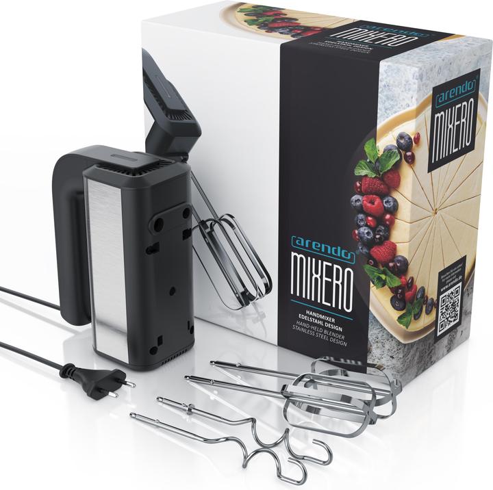 Immagine prodotto Arendo Impastatrice a mano, impastatrice a mano, 5 velocità, incl. 2 fruste e 2 ganci per la pasta (350 W)