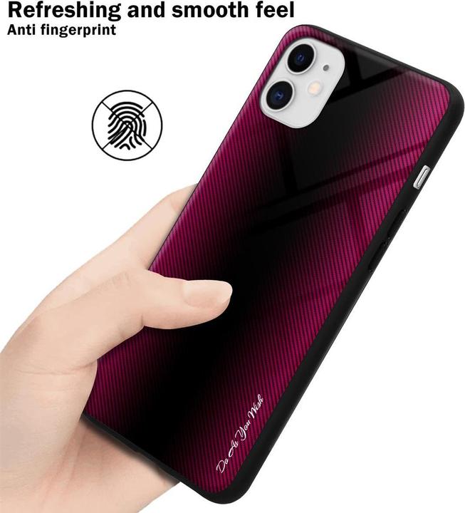 Actual product image Cadorabo TPU Striped Glass Cover (Apple iPhone 11)