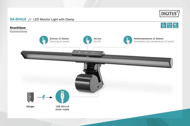 Produktbild Digitus LED Monitor-Leuchte