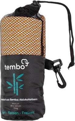 Image du produit Tembo Serviette de voyage en bambou avec fibres de charbon actif Orange M