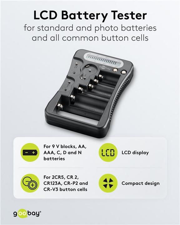 Image du produit Goobay Testeur de piles LCD