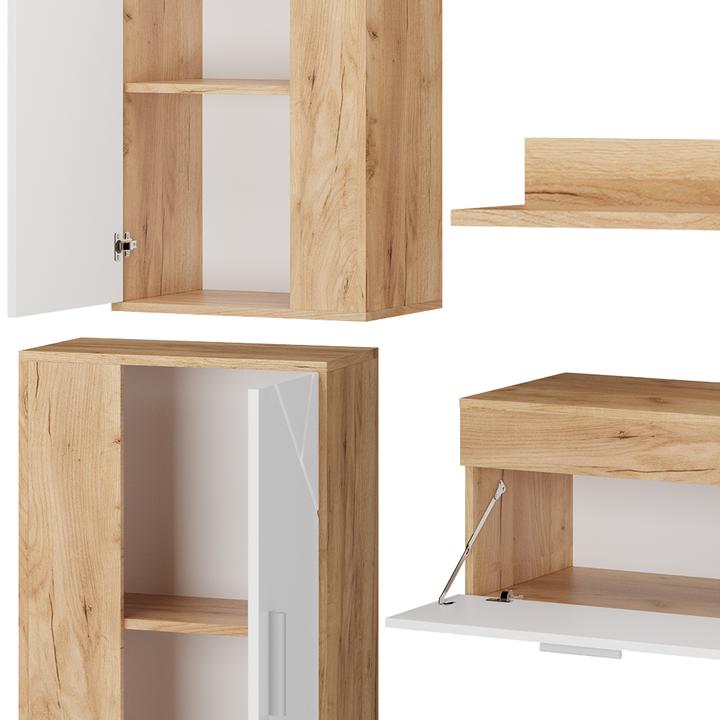 Produktbild Vicco Wohnwand Berno, GKO/Weiss, 4-teiliges Set