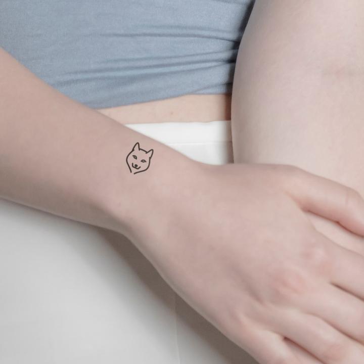 Actual product image minink Temporary tattoo - Little wolf