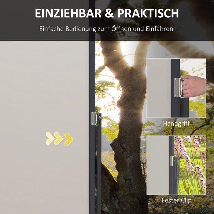 Immagine prodotto Swisshandel24 Tenda da sole laterale estensibile, tenda da sole per giardino 300x140cm, schermo per la privacy (3 m)