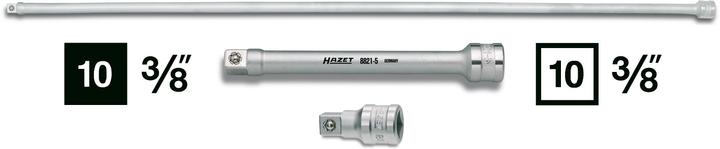 Actual product image HAZET Extension 8821-3 ∙ Square, hollow 10 mm (3/8 inch) ∙ Square, solid 10 mm (3/8 inch)
