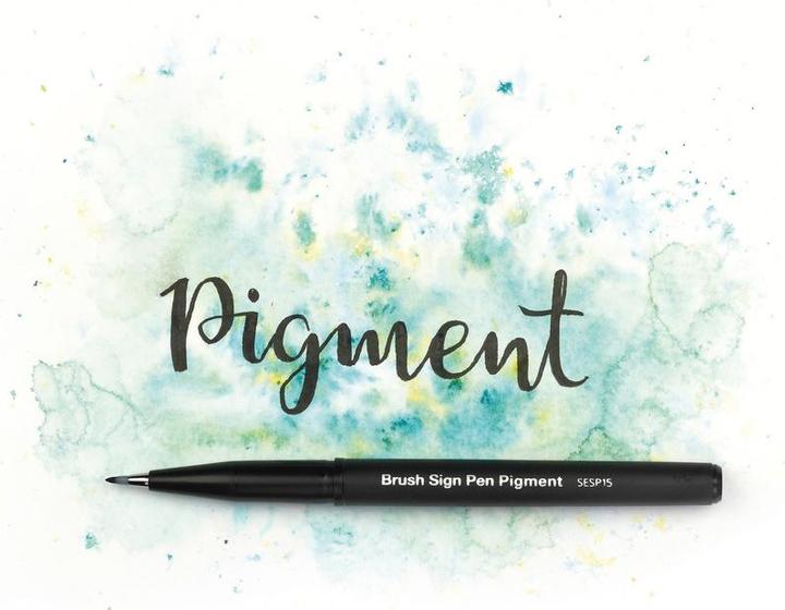 Actual product image Pentel Brush Pen Sign Pen Brush Pigment (Black, 1 x)