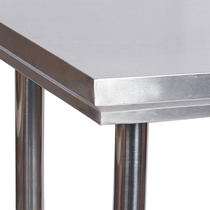 Produktbild Wiltec Edelstahl Arbeitstisch Gastro Edelstahltisch mit Aufkantung 100x60x85cm
