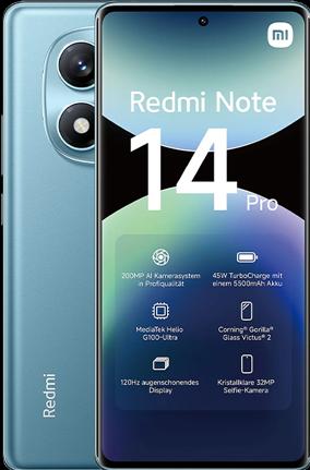 Immagine prodotto Xiaomi Redmi Note 14 Pro (256 GB, Blu oceano, 6.67", Doppia SIM, 200 Mpx, 4G)